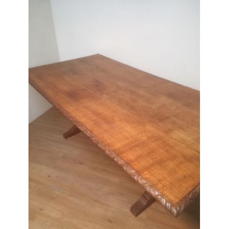 Edwardianischer antiker Eichen Esstisch britisch ca 1890