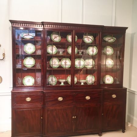 Britischer Regency Mahagoni Bücherschrank Sekretär antik ca 1820