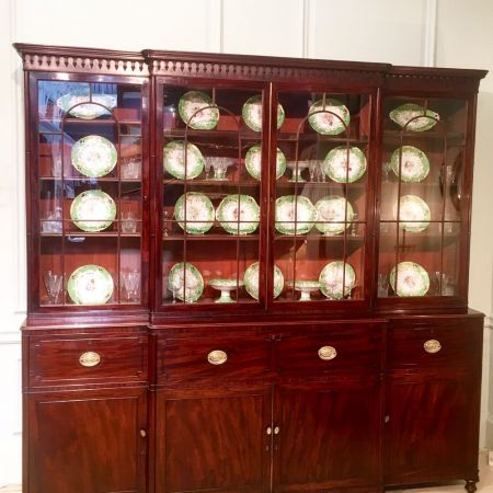 Britischer Regency Mahagoni Bücherschrank Sekretär antik ca 1820