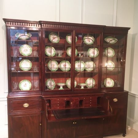 Britischer Regency Mahagoni Bücherschrank Sekretär antik ca 1820