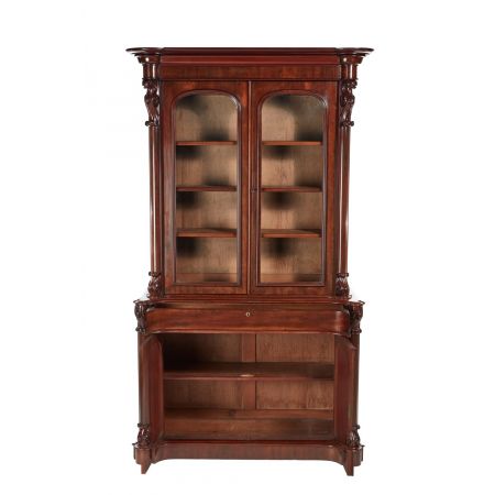 Viktorianischer antiker Mahagoni Bücherschrank englisch ca 1850