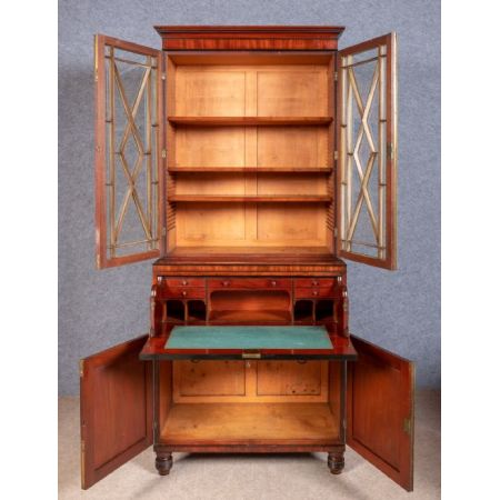 Georgianischer antiker Regency Bücherschrank Mahagoni ca 1810