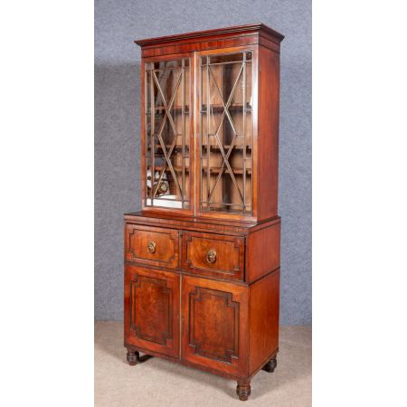 Georgianischer antiker Regency Bücherschrank Mahagoni ca 1810