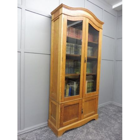 Edwardianischer englischer Arts & Crafts Bücherschrank Eiche antik ca 1910