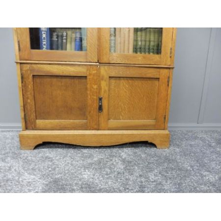 Edwardianischer englischer Arts & Crafts Bücherschrank Eiche antik ca 1910