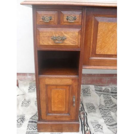 Viktorianischer antiker Eichen Mahagoni Schreibtisch ca 1860