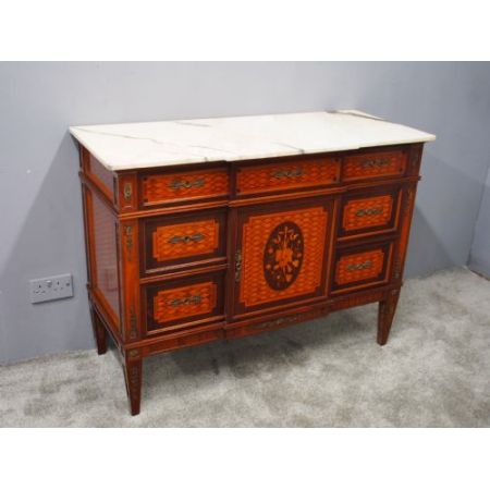 Französisches antikes Nussbaum Birken Sideboard ca 1900