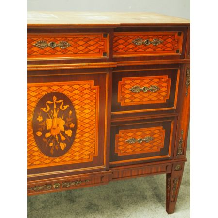 Französisches antikes Nussbaum Birken Sideboard ca 1900