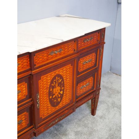 Französisches antikes Nussbaum Birken Sideboard ca 1900