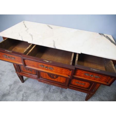 Französisches antikes Nussbaum Birken Sideboard ca 1900