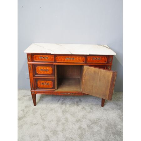 Französisches antikes Nussbaum Birken Sideboard ca 1900