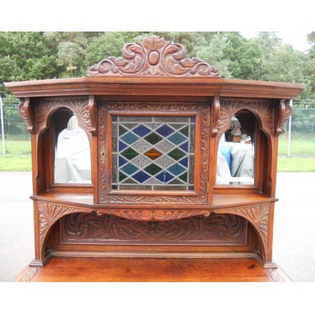 Viktorianisches antikes Eichen Sideboard britisch ca 1870