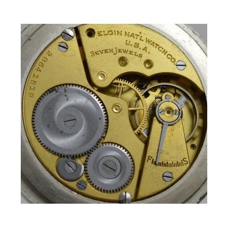 Antike britische Taschenuhr Nickel Kettenuhr ca 1926