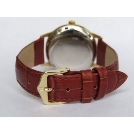 Antike Omega Herren Armbanduhr Uhr Leder Echtleder Gold ca 1959