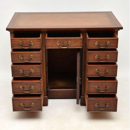 Antiker britischer Mahagoni Schreibtisch ca 1890