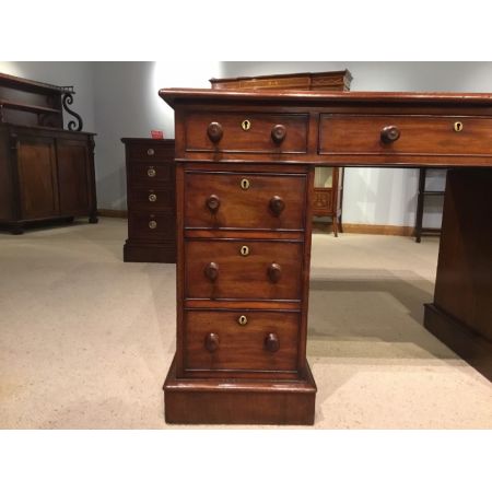 Viktorianischer antiker Mahagoni Schreibtisch englisch ca 1880