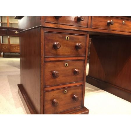 Viktorianischer antiker Mahagoni Schreibtisch englisch ca 1880