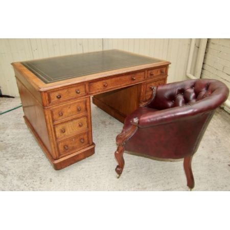 Viktorianischer antiker Eichen Schreibtisch britisch ca 1890