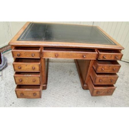 Viktorianischer antiker Eichen Schreibtisch britisch ca 1890