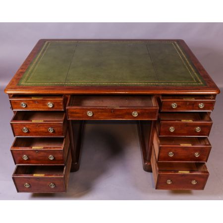 Viktorianischer antiker Mahagoni Schreibtisch englisch ca 1850