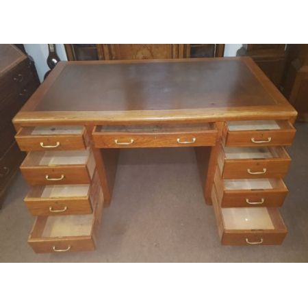 Antiker britischer Art Deco Schreibtisch Eiche ca 1930