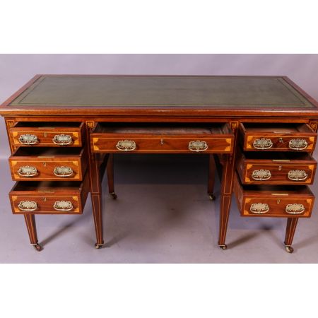 Viktorianischer antiker Mahagoni Schreibtisch englisch ca 1890