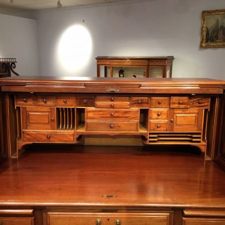 Edwardianischer antiker Mahagoni Schreibtisch britisch ca 1900