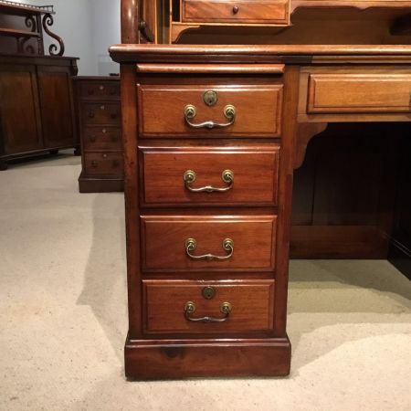 Edwardianischer antiker Mahagoni Schreibtisch britisch ca 1900