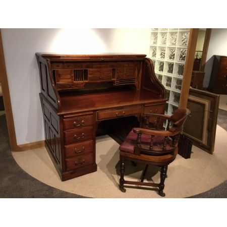 Edwardianischer antiker Mahagoni Schreibtisch britisch ca 1900