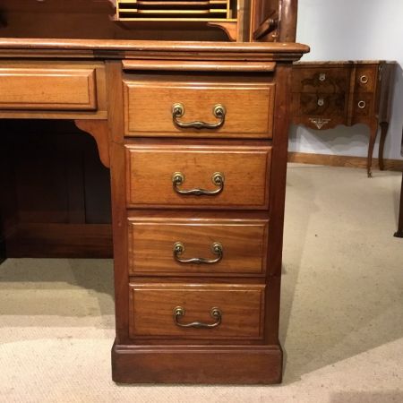 Edwardianischer antiker Mahagoni Schreibtisch britisch ca 1900