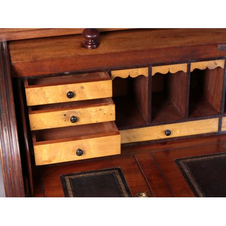 Viktorianischer Mahagoni Sekretär Cylinder Desk antik ca 1860