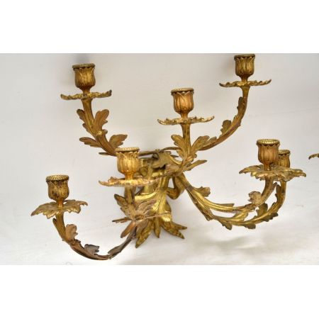 Antike französische Bronze Wandleuchten Kandelaber ca 1860