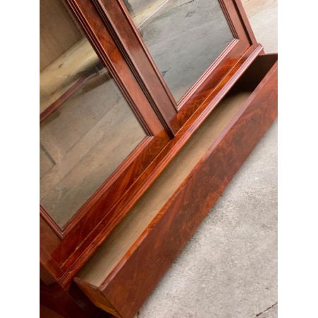 Antiker französischer Mahagoni Bücherschrank Vitrine ca 1875