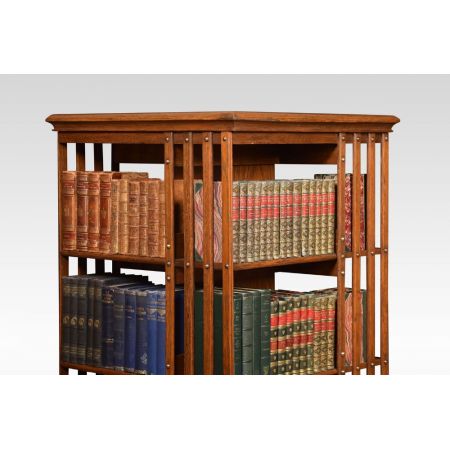 Antikes britisches Eichen Revolving Bookcase Bücherregal ca 1890