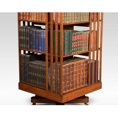 Antikes britisches Eichen Revolving Bookcase Bücherregal ca 1890