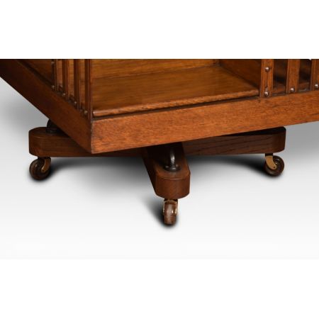 Antikes britisches Eichen Revolving Bookcase Bücherregal ca 1890
