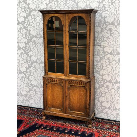 Antiker britischer Eichen Bücherschrank ca1920