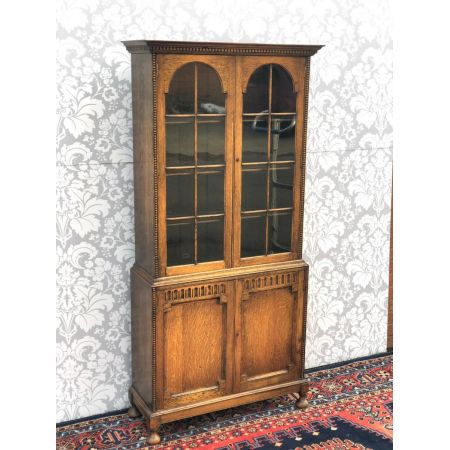 Antiker britischer Eichen Bücherschrank ca1920