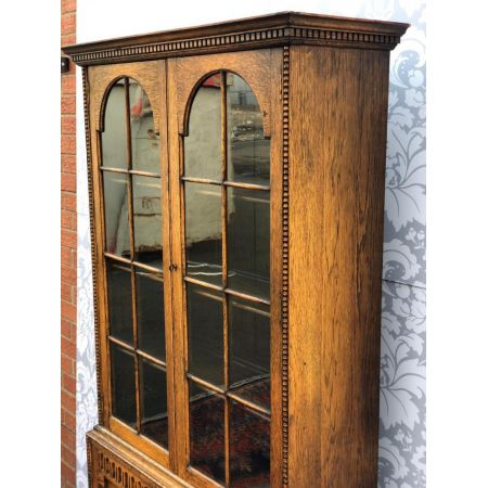 Antiker britischer Eichen Bücherschrank ca1920