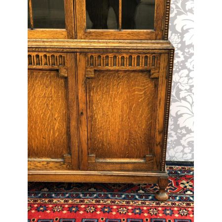 Antiker britischer Eichen Bücherschrank ca1920