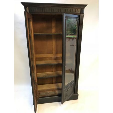 Antiker Massivholz Bücherschrank ebonisiert französisch ca 1900