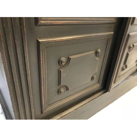 Antiker Massivholz Bücherschrank ebonisiert französisch ca 1900