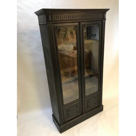 Antiker Massivholz Bücherschrank ebonisiert französisch ca 1900