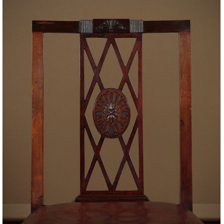 Antike britische Mahagoni Stühle Echtleder Küchenstühle 8 Stück ca 1930