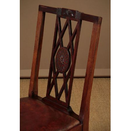 Antike britische Mahagoni Stühle Echtleder Küchenstühle 8 Stück ca 1930