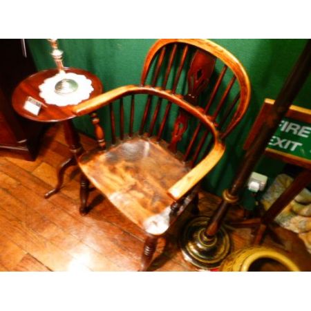 Antiker britischer Windsor Landhaus Stuhl Esche Ulme ca 1850