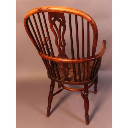 Antiker britischer Eiben Windsor Stuhl Landhaus ca 1840