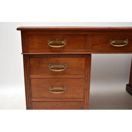 Viktorianischer antiker Nussbaum Schreibtisch britisch ca 1880