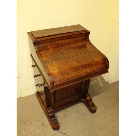 Viktorianischer Nussbaum Davenport Schreibtisch britisch antik ca 1880