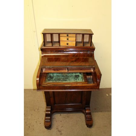 Viktorianischer Nussbaum Davenport Schreibtisch britisch antik ca 1880